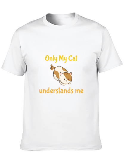 Only My Cat Understands Me Black T-Shirt