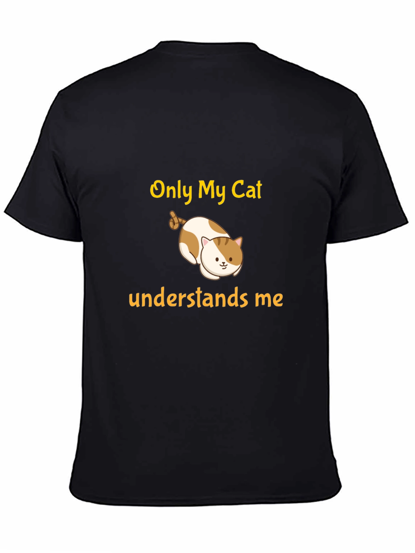 Only My Cat Understands Me Black T-Shirt