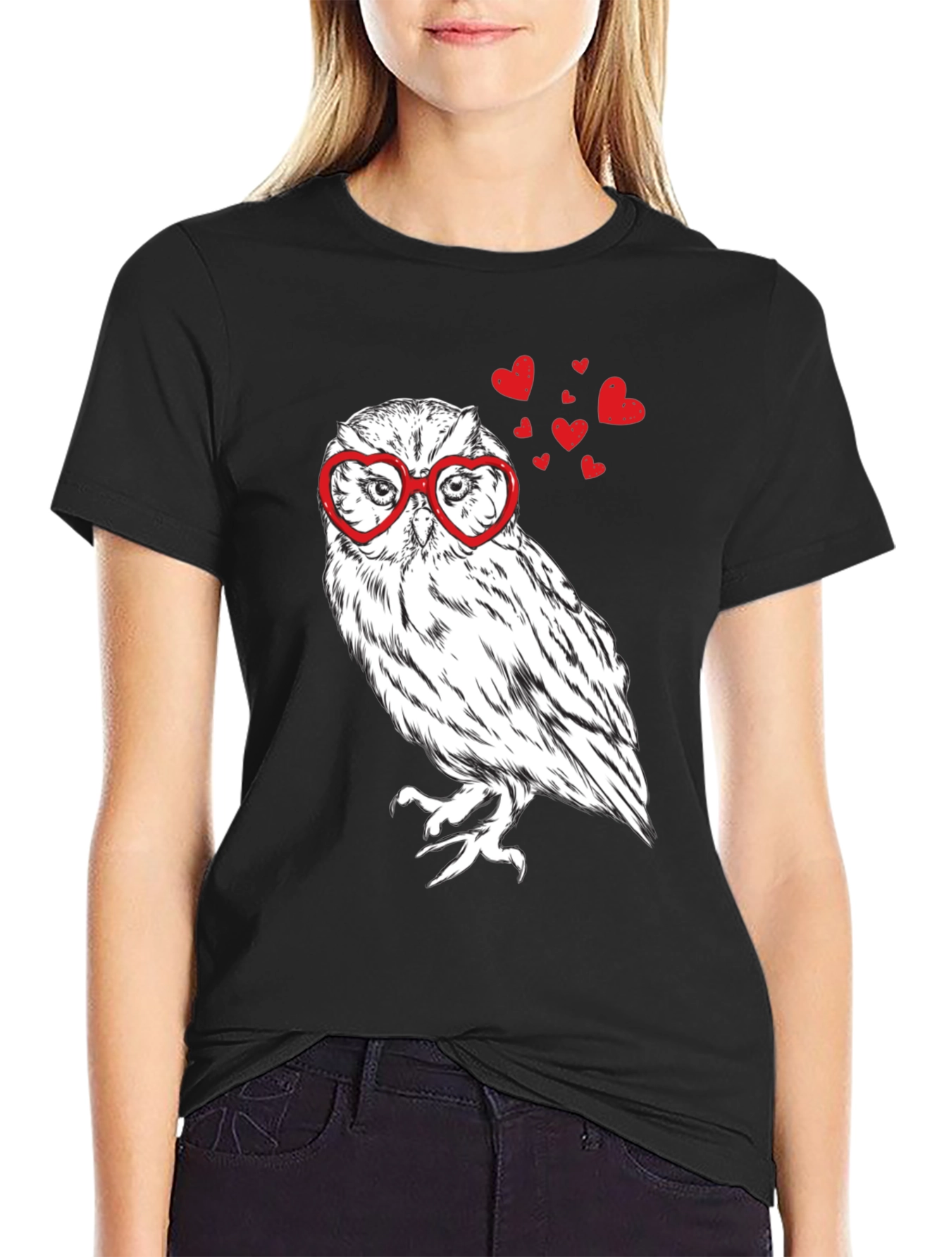 Owl Love Heart Glasses T-Shirt