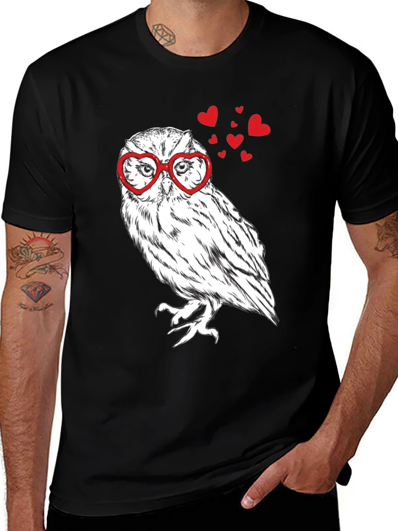 Owl Love Heart Glasses T-Shirt