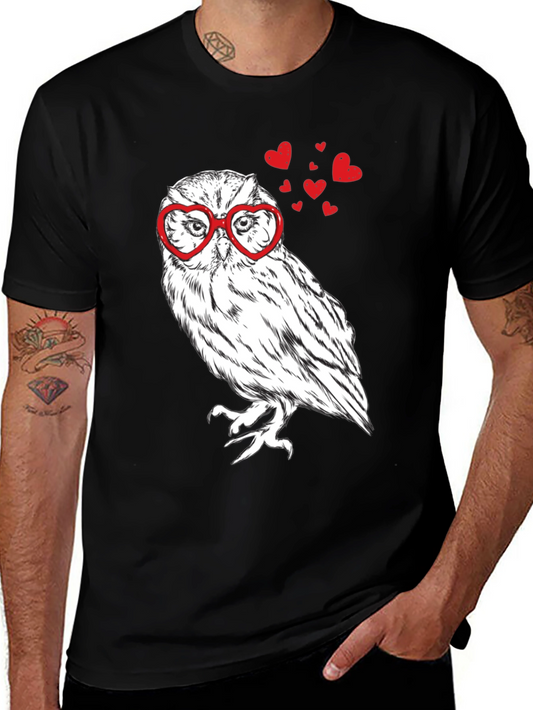Owl Love Heart Glasses T-Shirt