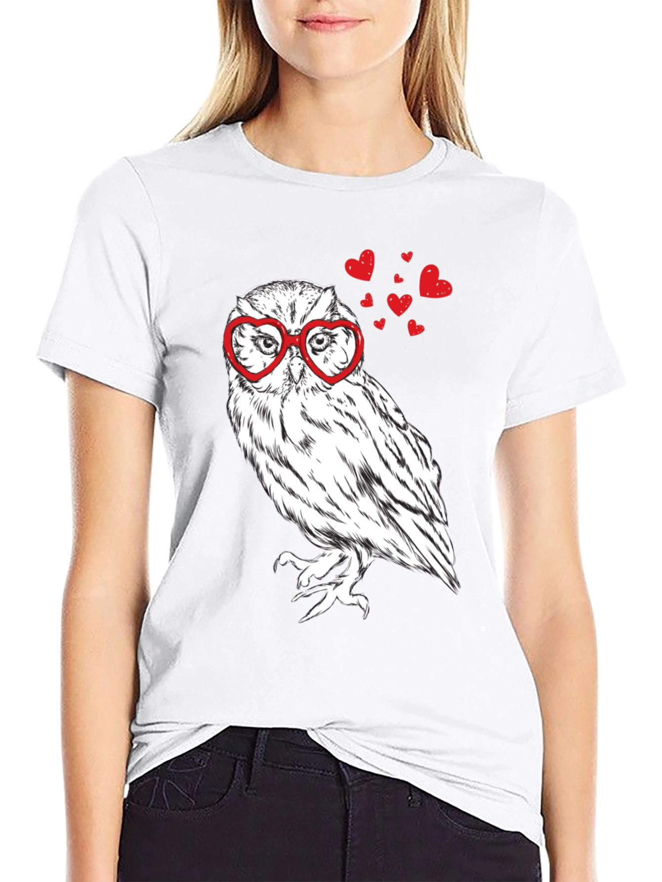 Owl Love Heart Glasses T-Shirt