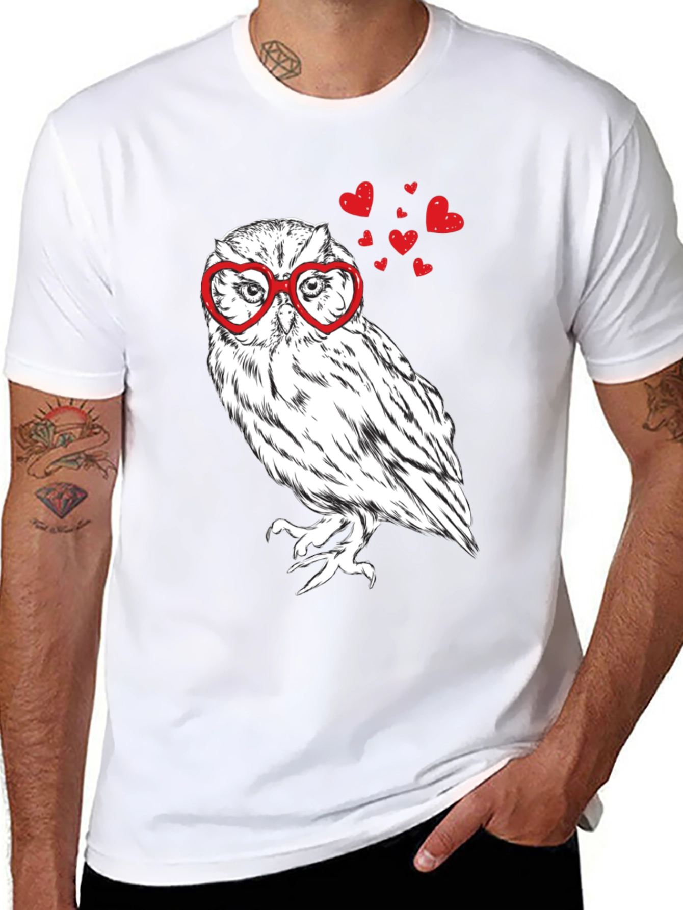 Owl Love Heart Glasses T-Shirt