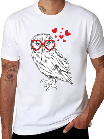 Owl Love Heart Glasses T-Shirt