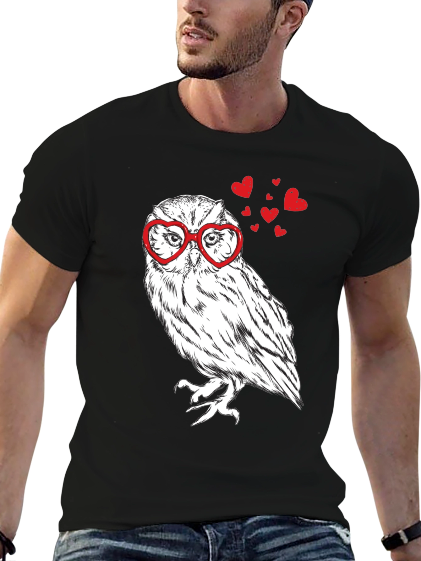 Owl Love Heart Glasses T-Shirt