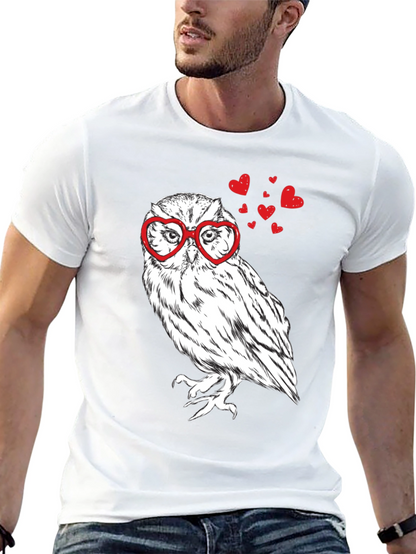Owl Love Heart Glasses T-Shirt