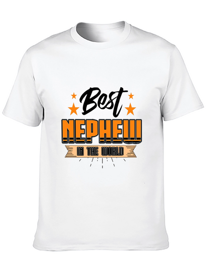 Best Nephew in the World Black Graphic T-Shirt
