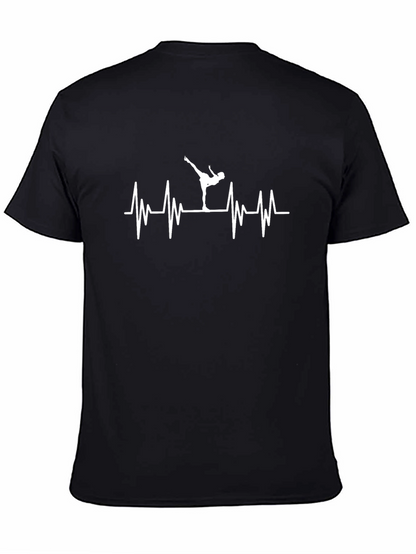 Ice Skating Heartbeat Graphic T-Shirt