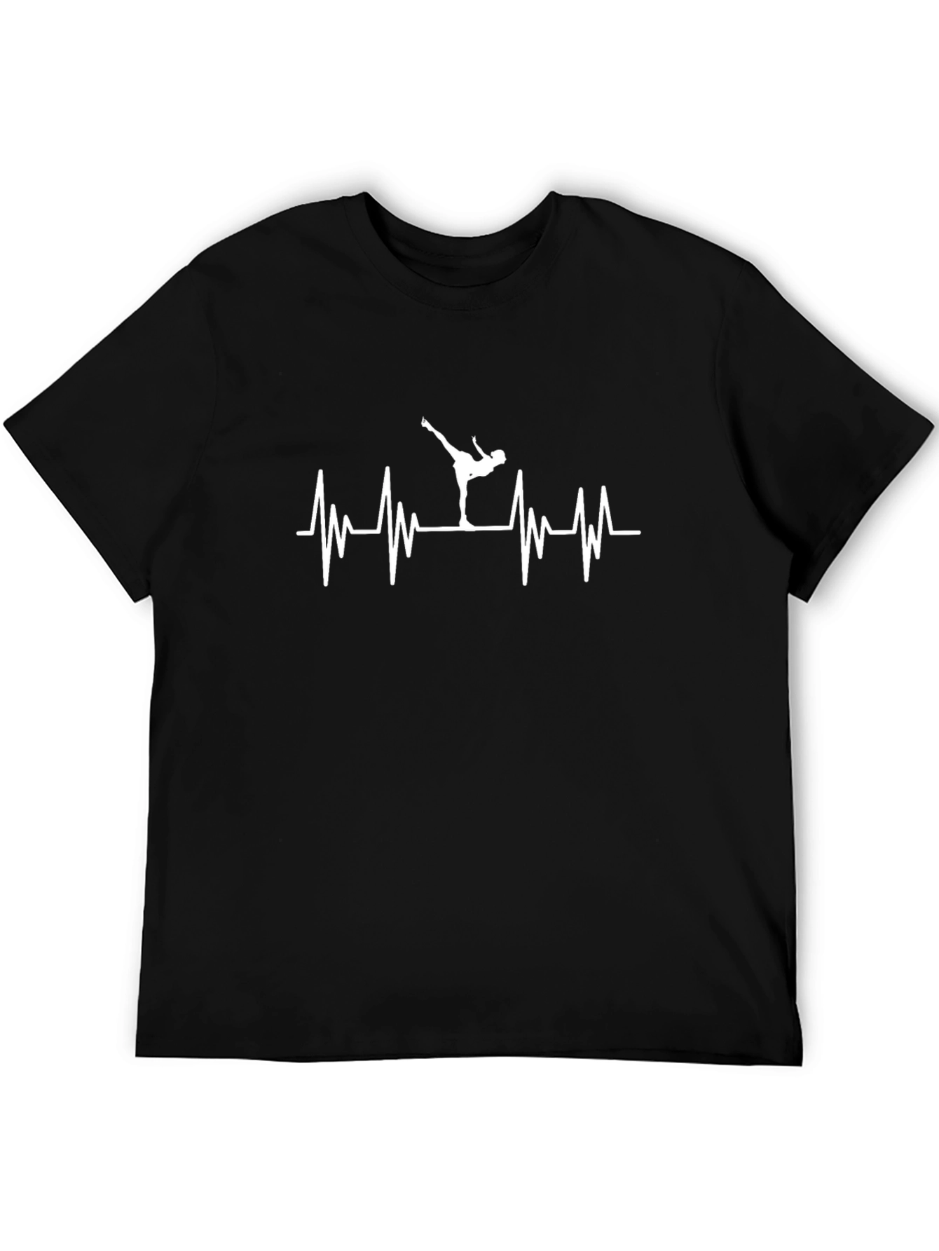 Ice Skating Heartbeat Graphic T-Shirt