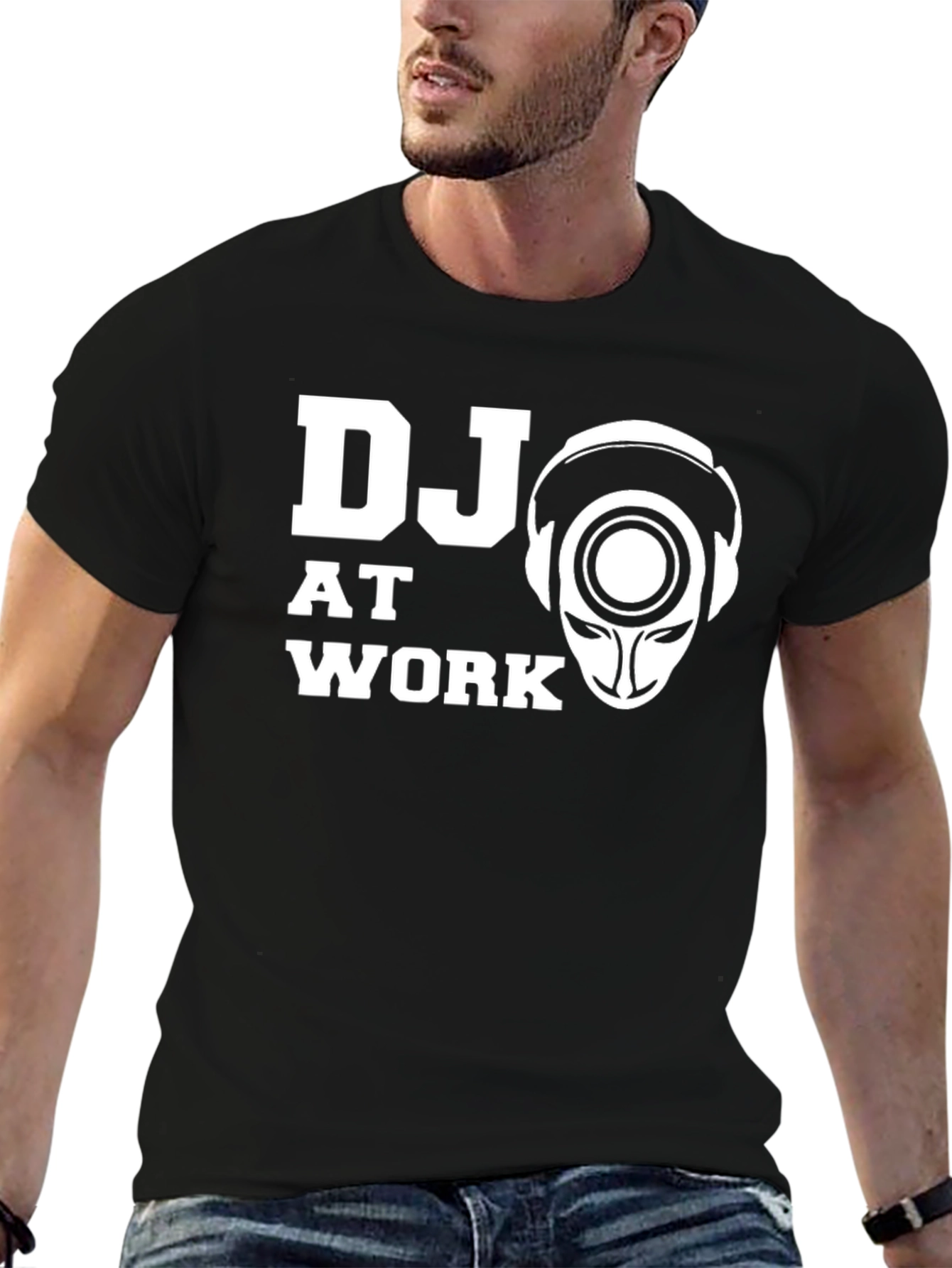 DJ at Work Graphic T-Shirt - Black