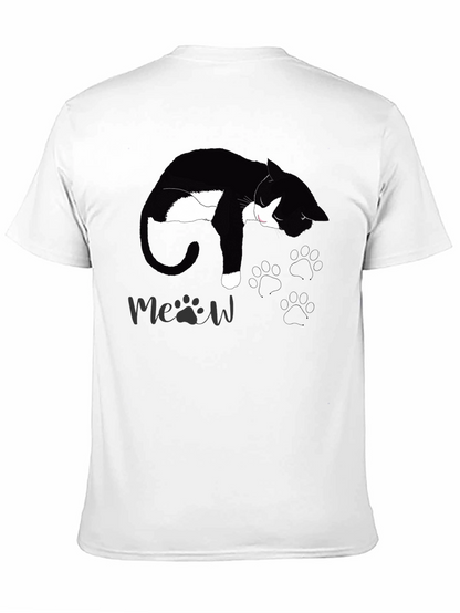 Black Cat Nap T-Shirt - Meow Design