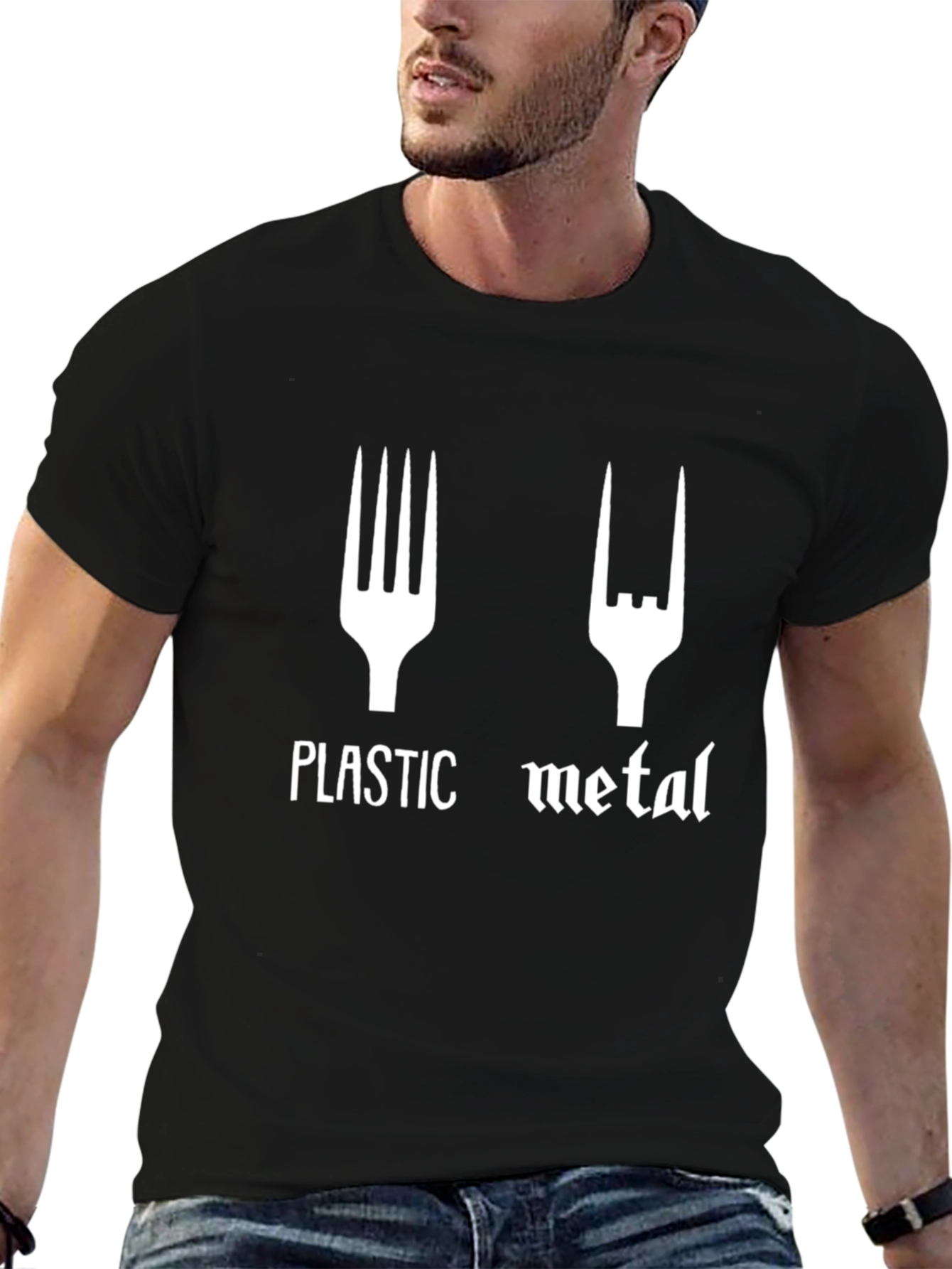 Plastic Metal Graphic T-Shirt - Funny Band Tee