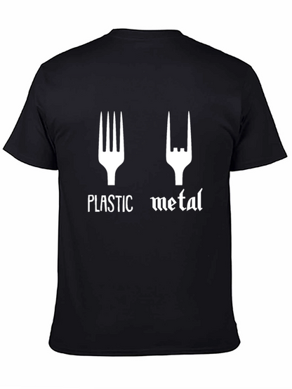 Plastic Metal Graphic T-Shirt - Funny Band Tee
