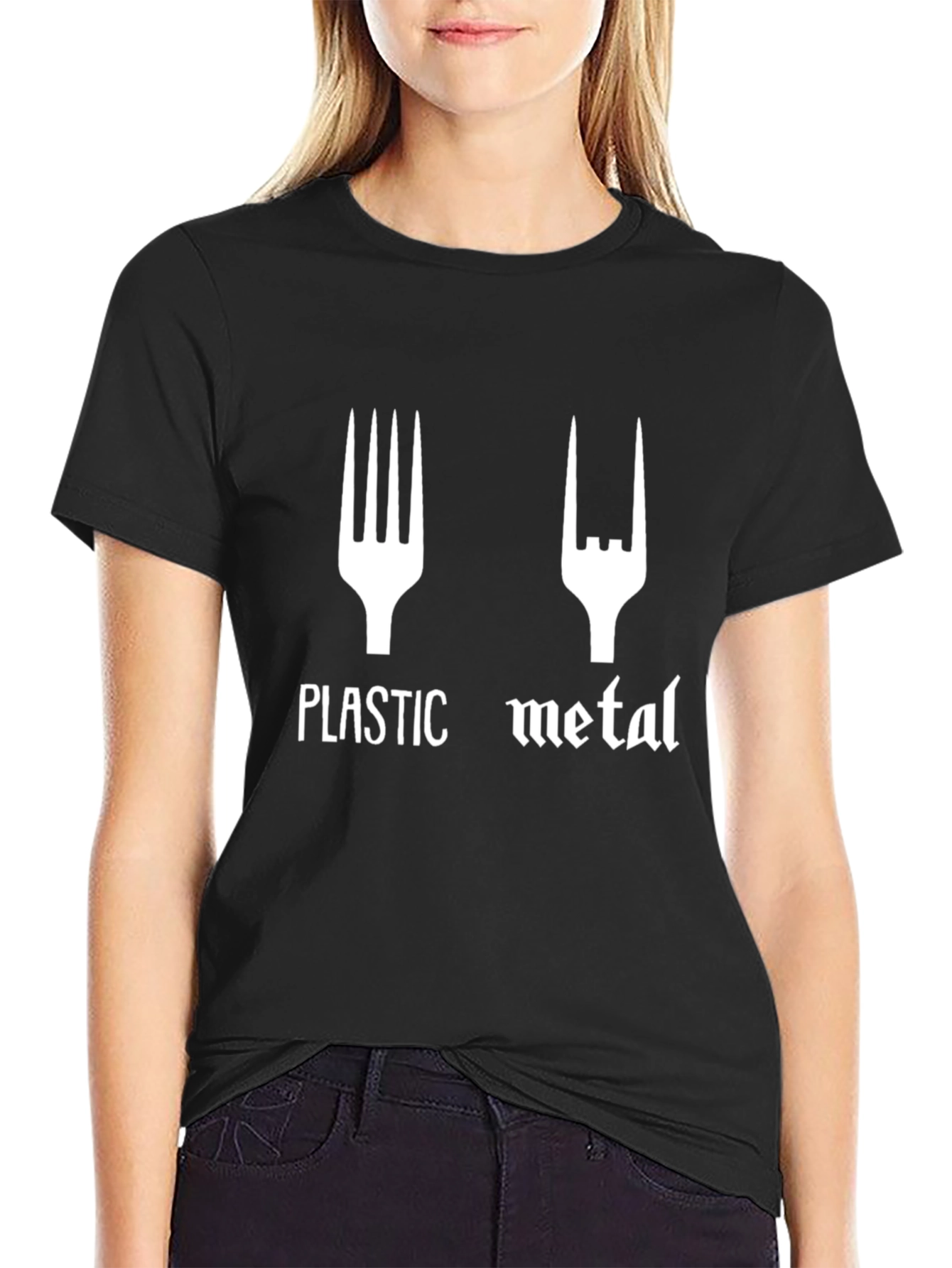 Plastic Metal Graphic T-Shirt - Funny Band Tee