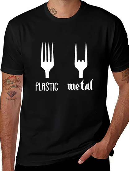 Plastic Metal Graphic T-Shirt - Funny Band Tee
