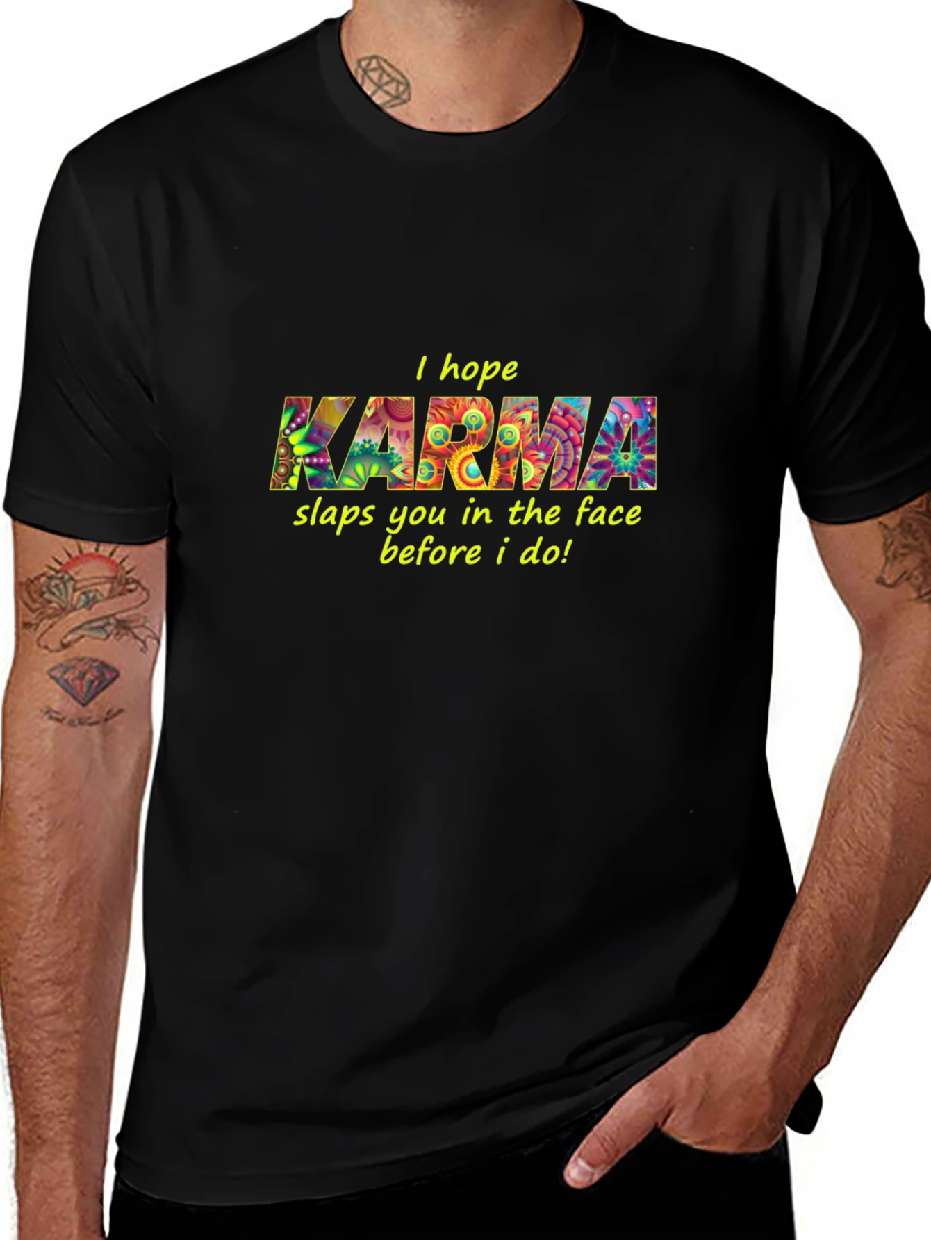 Karma Graphic Black T-Shirt
