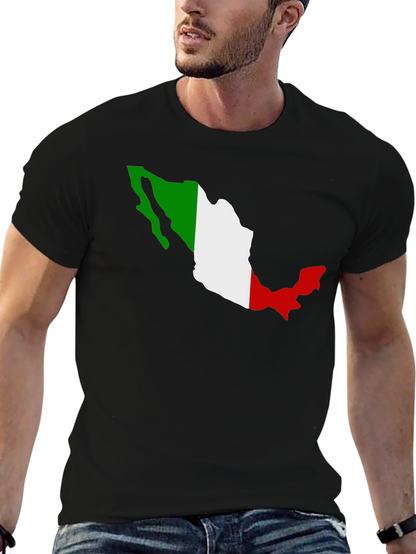 Mexico Flag Map T-Shirt - Black Graphic Tee