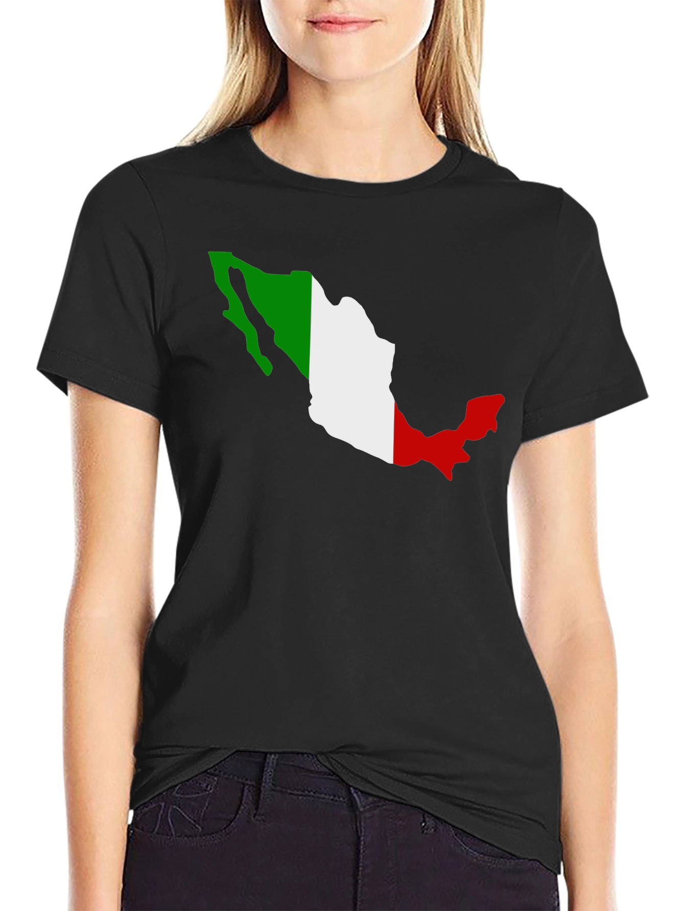 Mexico Flag Map T-Shirt - Black Graphic Tee