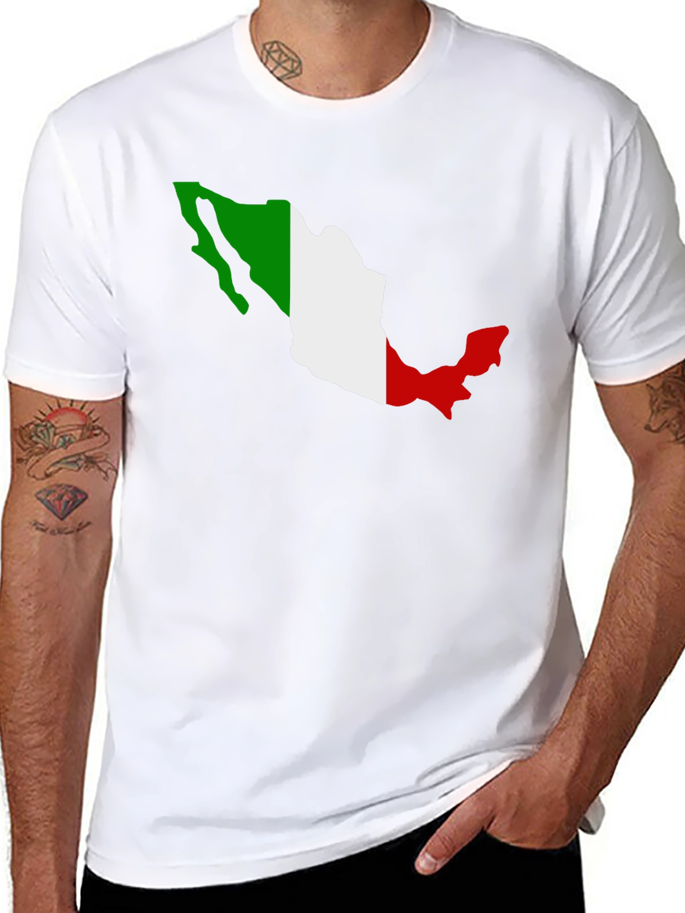 Mexico Flag Map T-Shirt - Black Graphic Tee