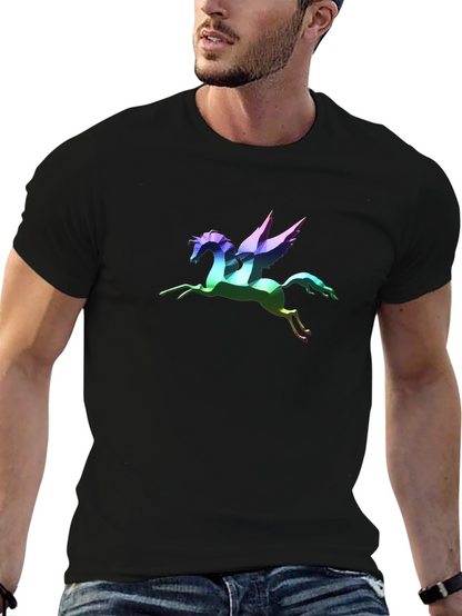 Rainbow Pegasus Graphic T-Shirt - Black