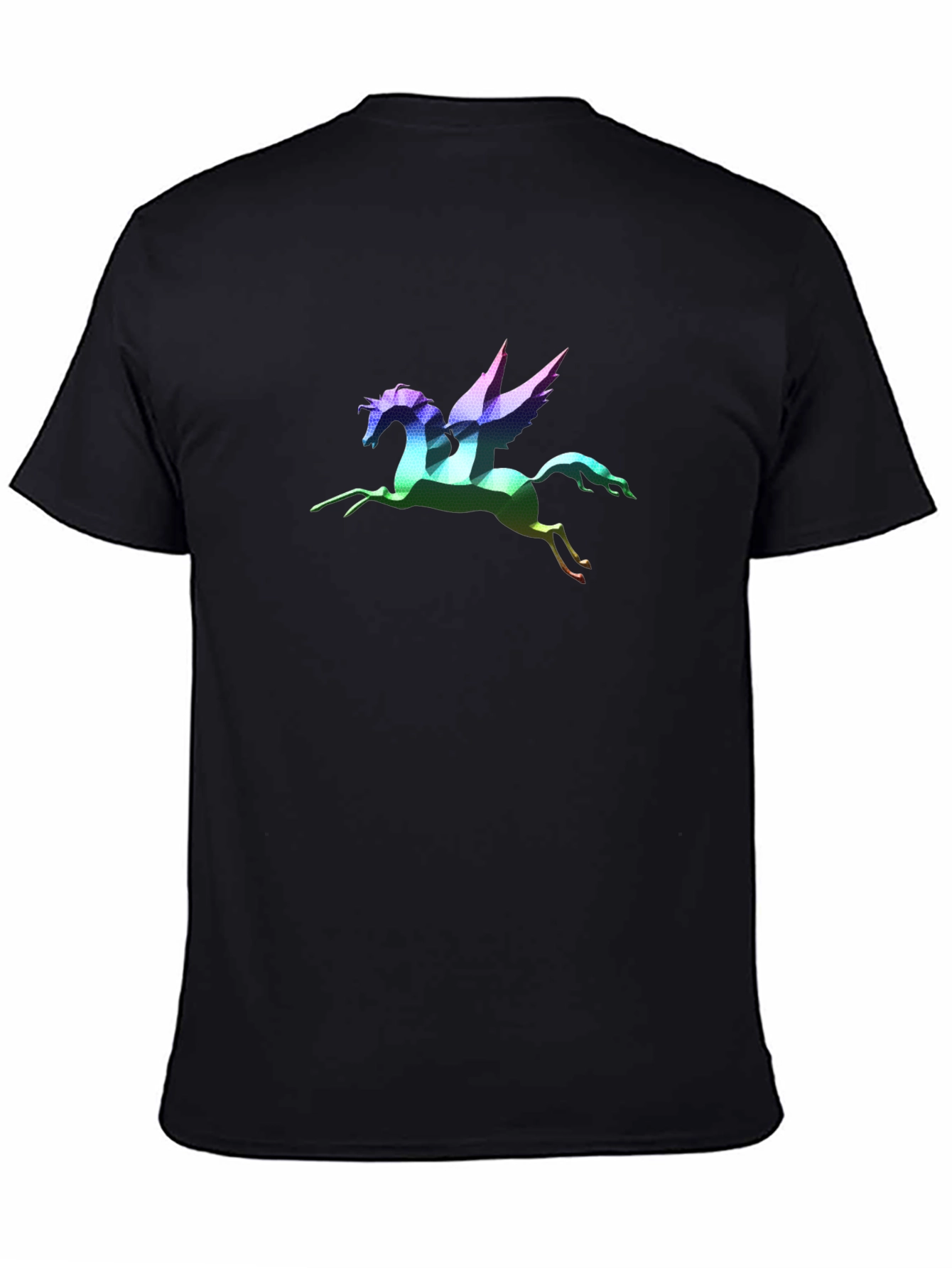 Rainbow Pegasus Graphic T-Shirt - Black