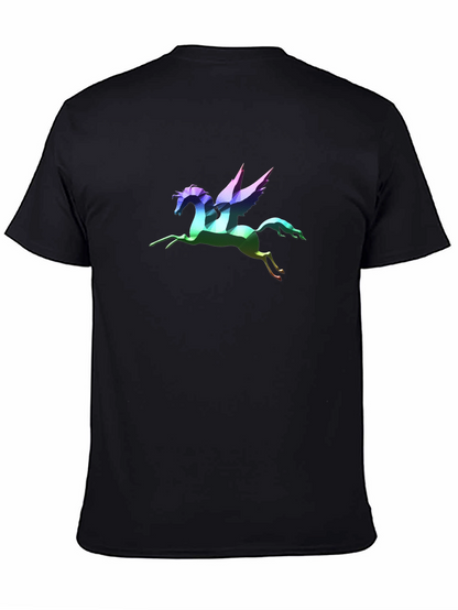 Rainbow Pegasus Graphic T-Shirt - Black