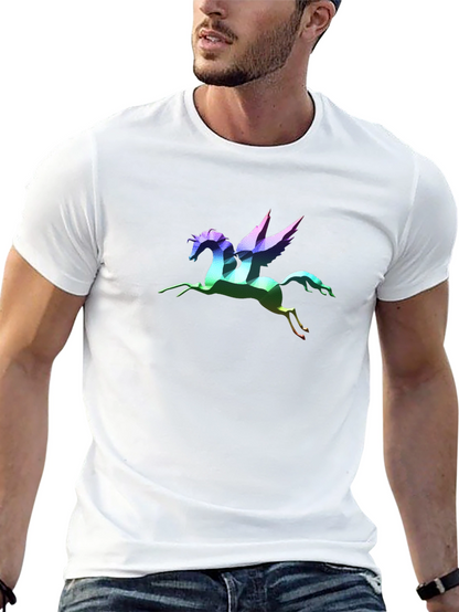 Rainbow Pegasus Graphic T-Shirt - Black