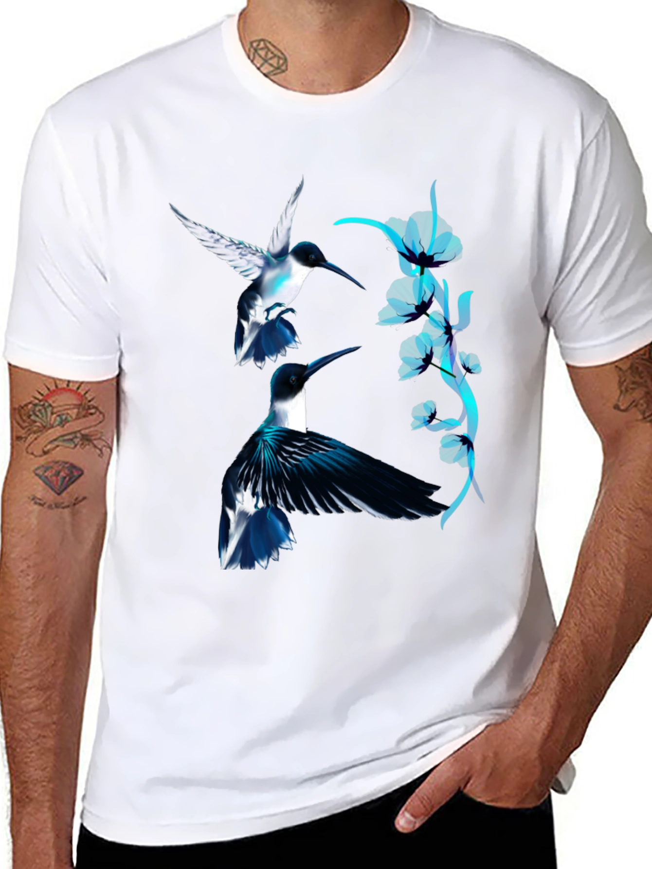 Hummingbird Graphic Black Tee