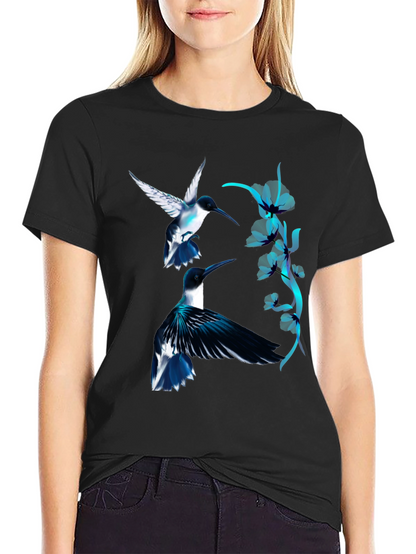 Hummingbird Graphic Black Tee