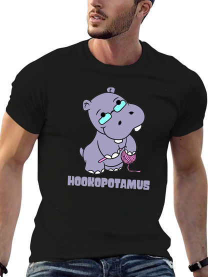 Hookopotamus Crochet T-Shirt - Funny Knitting Hippos Tee