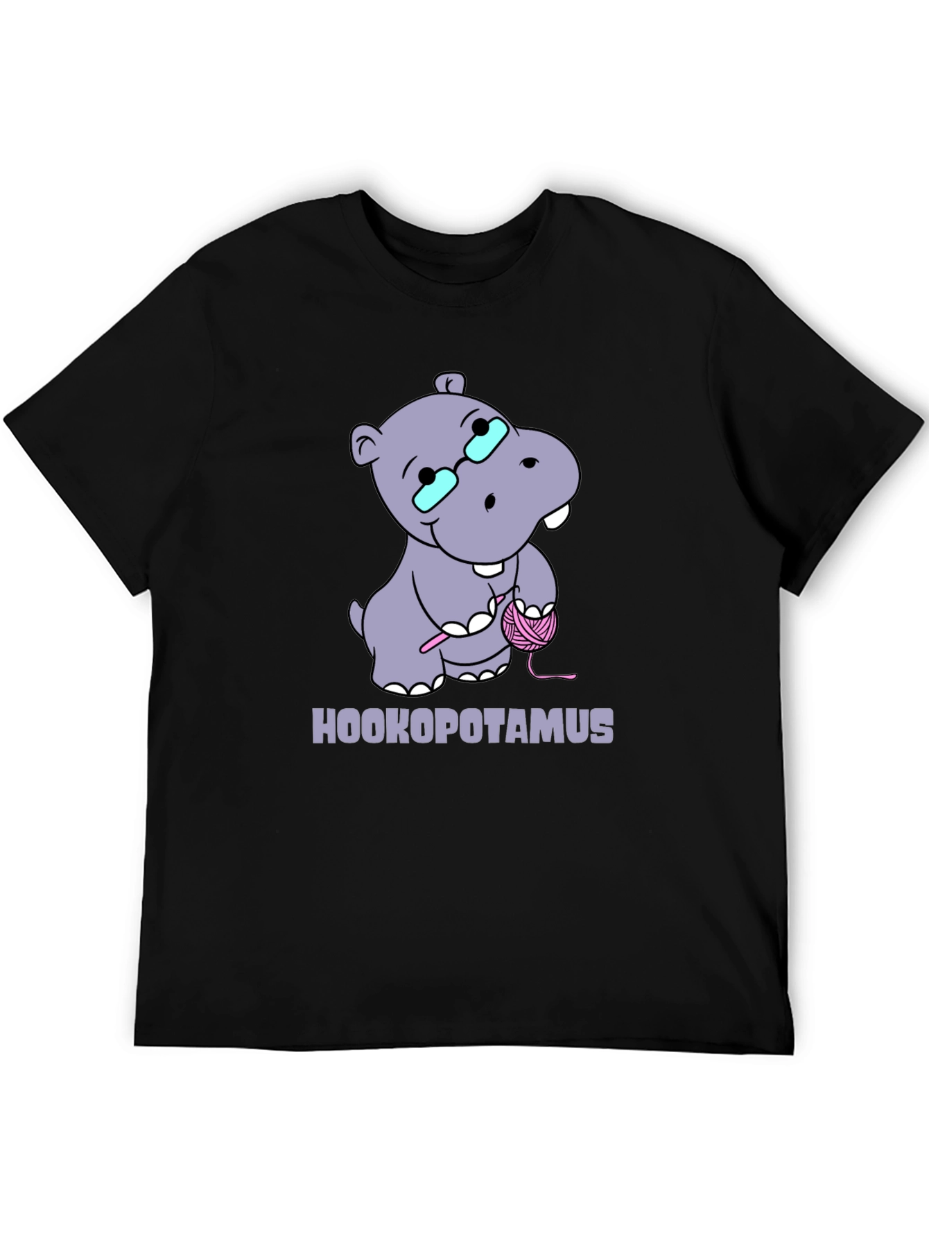 Hookopotamus Crochet T-Shirt - Funny Knitting Hippos Tee