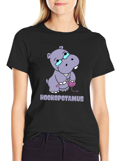 Hookopotamus Crochet T-Shirt - Funny Knitting Hippos Tee