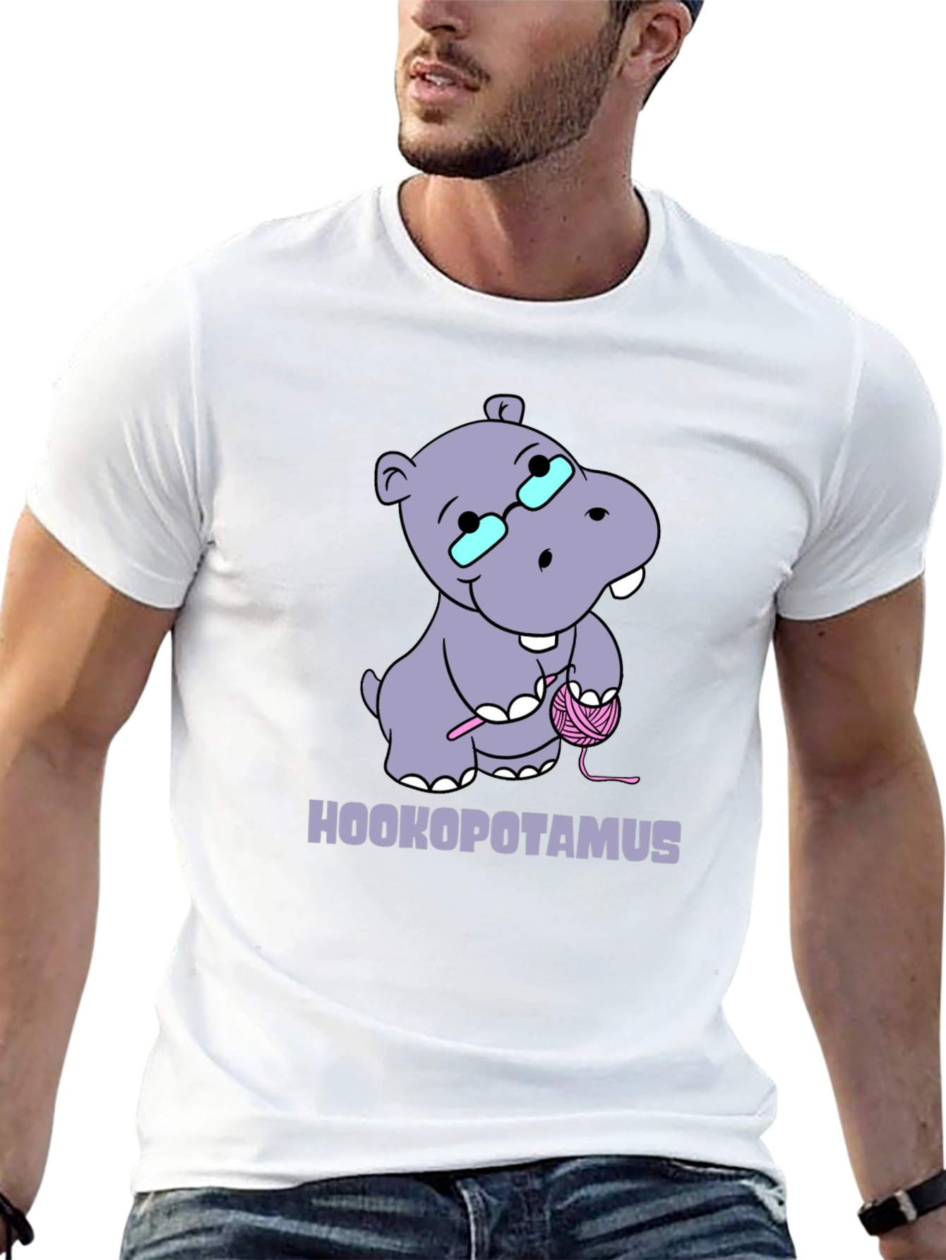 Hookopotamus Crochet T-Shirt - Funny Knitting Hippos Tee