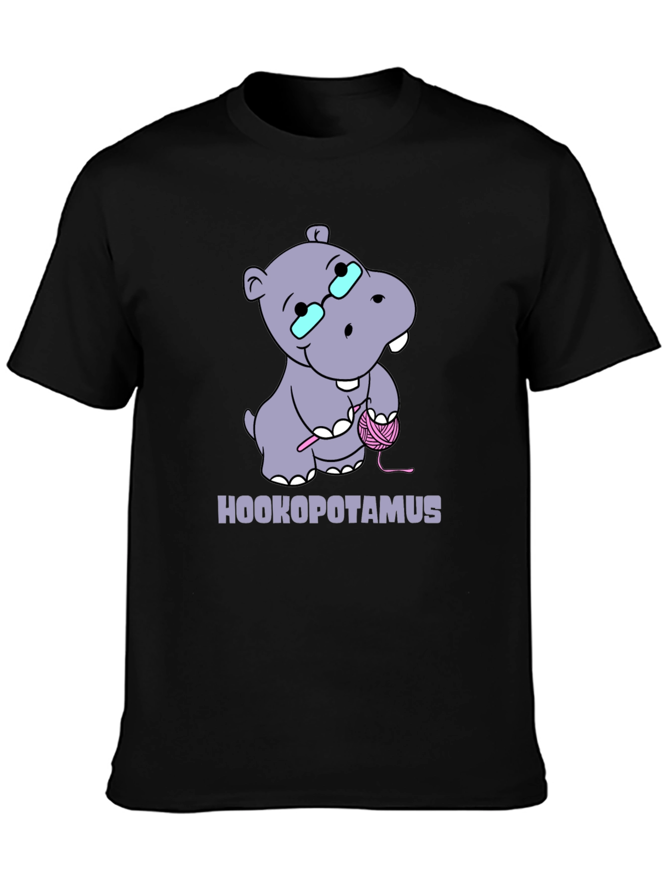 Hookopotamus Crochet T-Shirt - Funny Knitting Hippos Tee