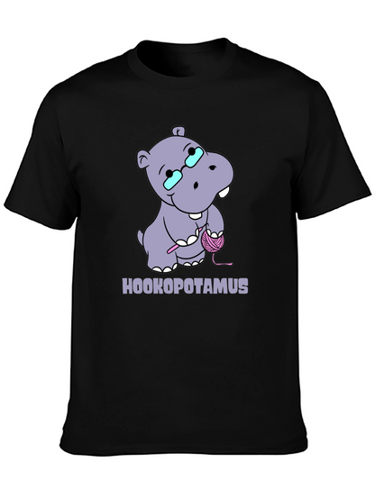Hookopotamus Crochet T-Shirt - Funny Knitting Hippos Tee