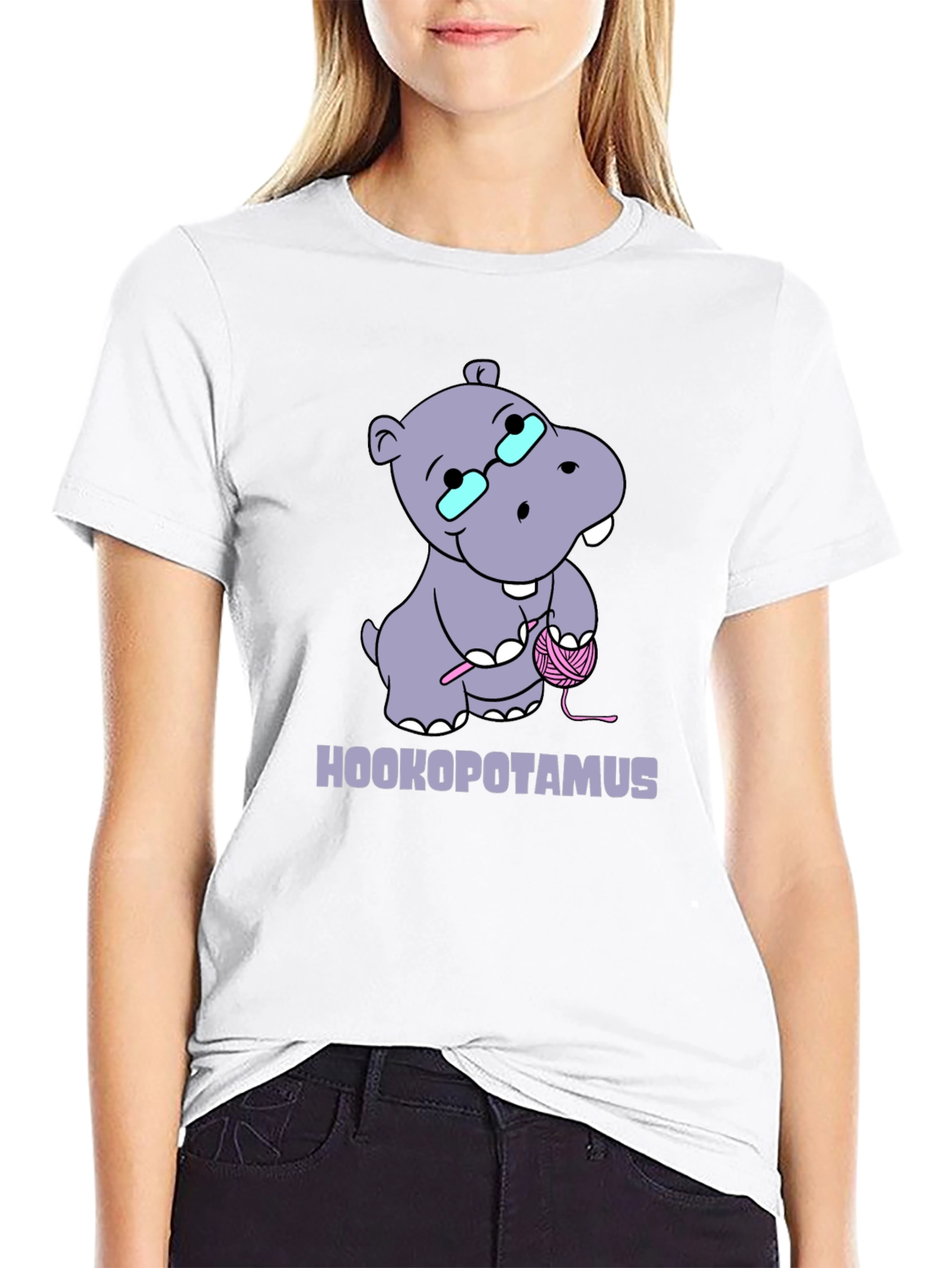 Hookopotamus Crochet T-Shirt - Funny Knitting Hippos Tee