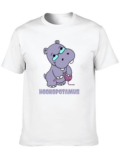 Hookopotamus Crochet T-Shirt - Funny Knitting Hippos Tee