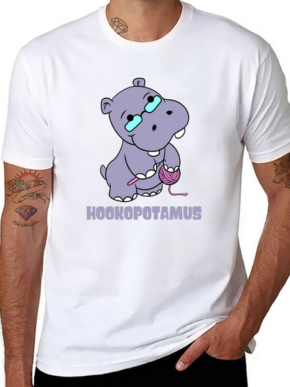 Hookopotamus Crochet T-Shirt - Funny Knitting Hippos Tee