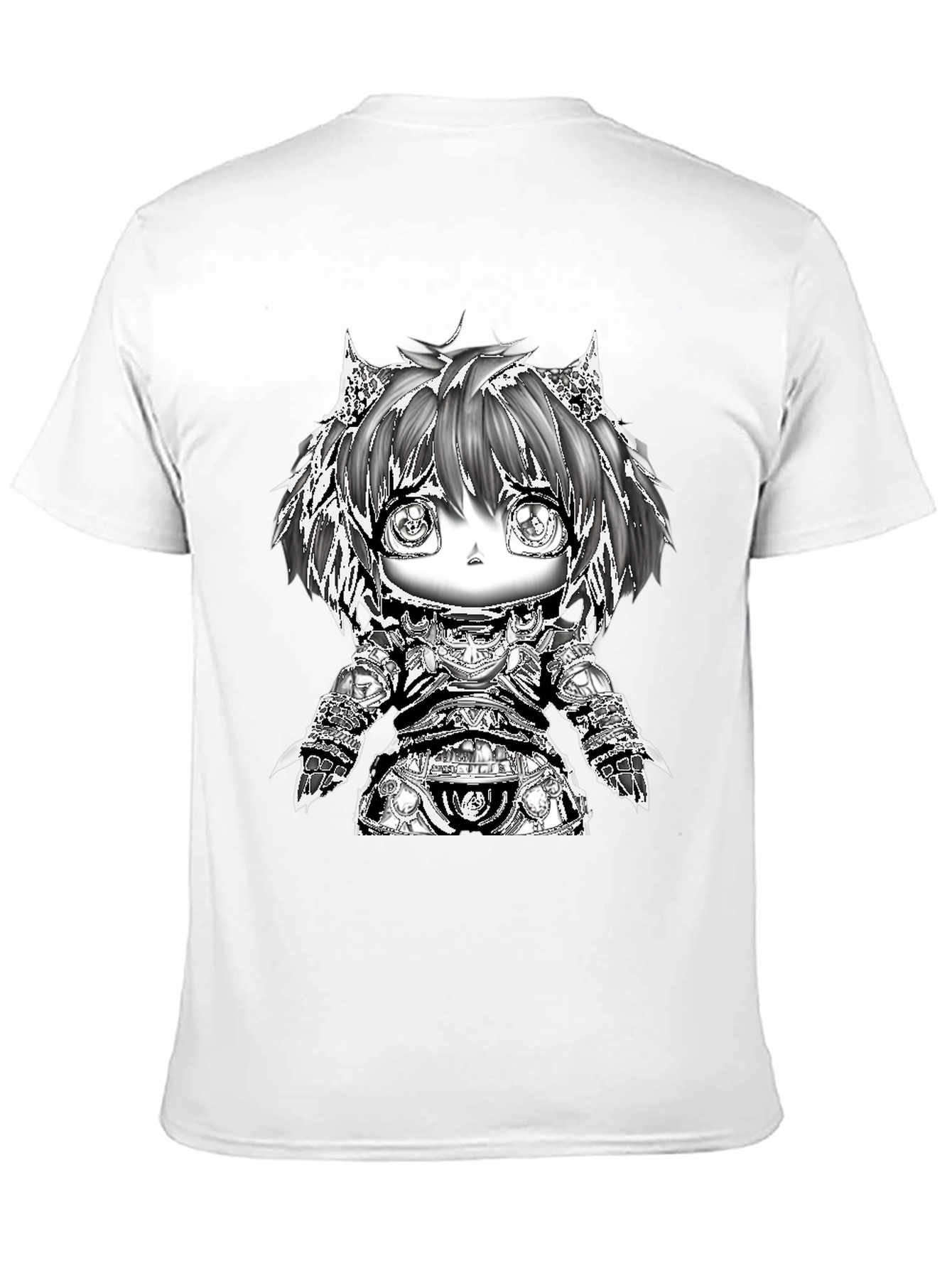 Anime Warrior Chibi Black T-Shirt