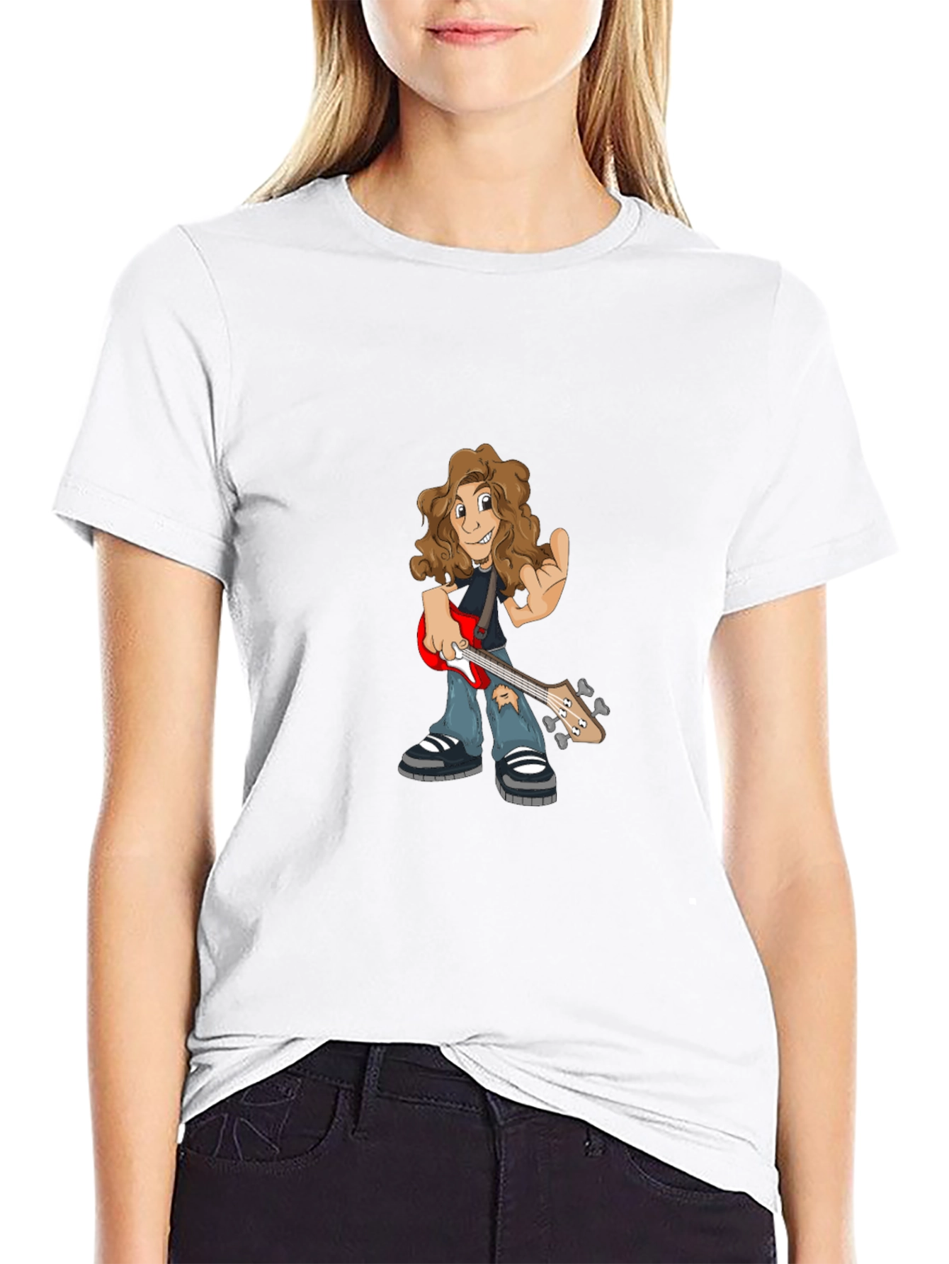 Cartoon Guitarist Graphic Tee