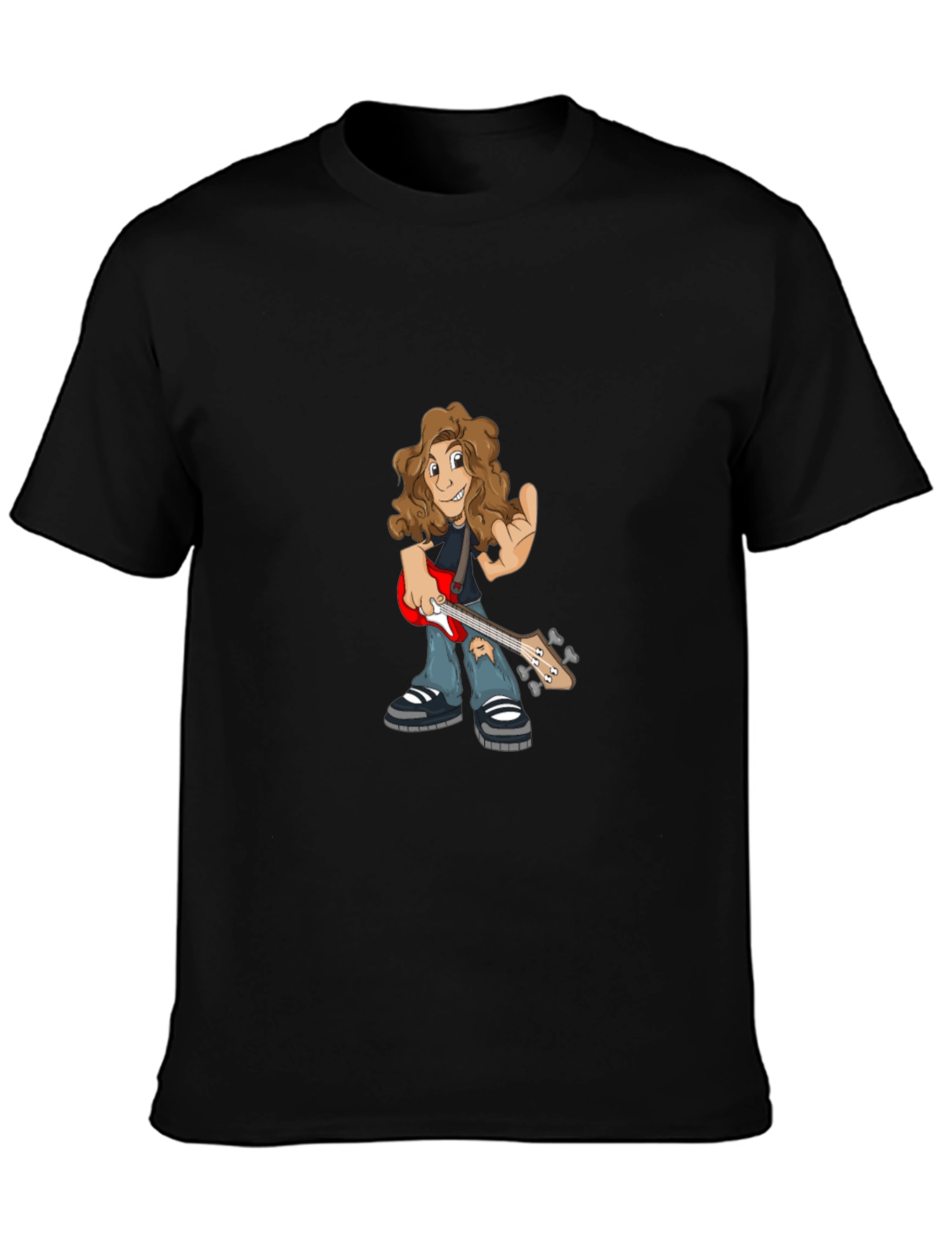 Cartoon Guitarist Graphic Tee