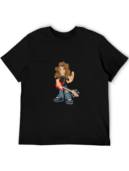 Cartoon Guitarist Graphic Tee