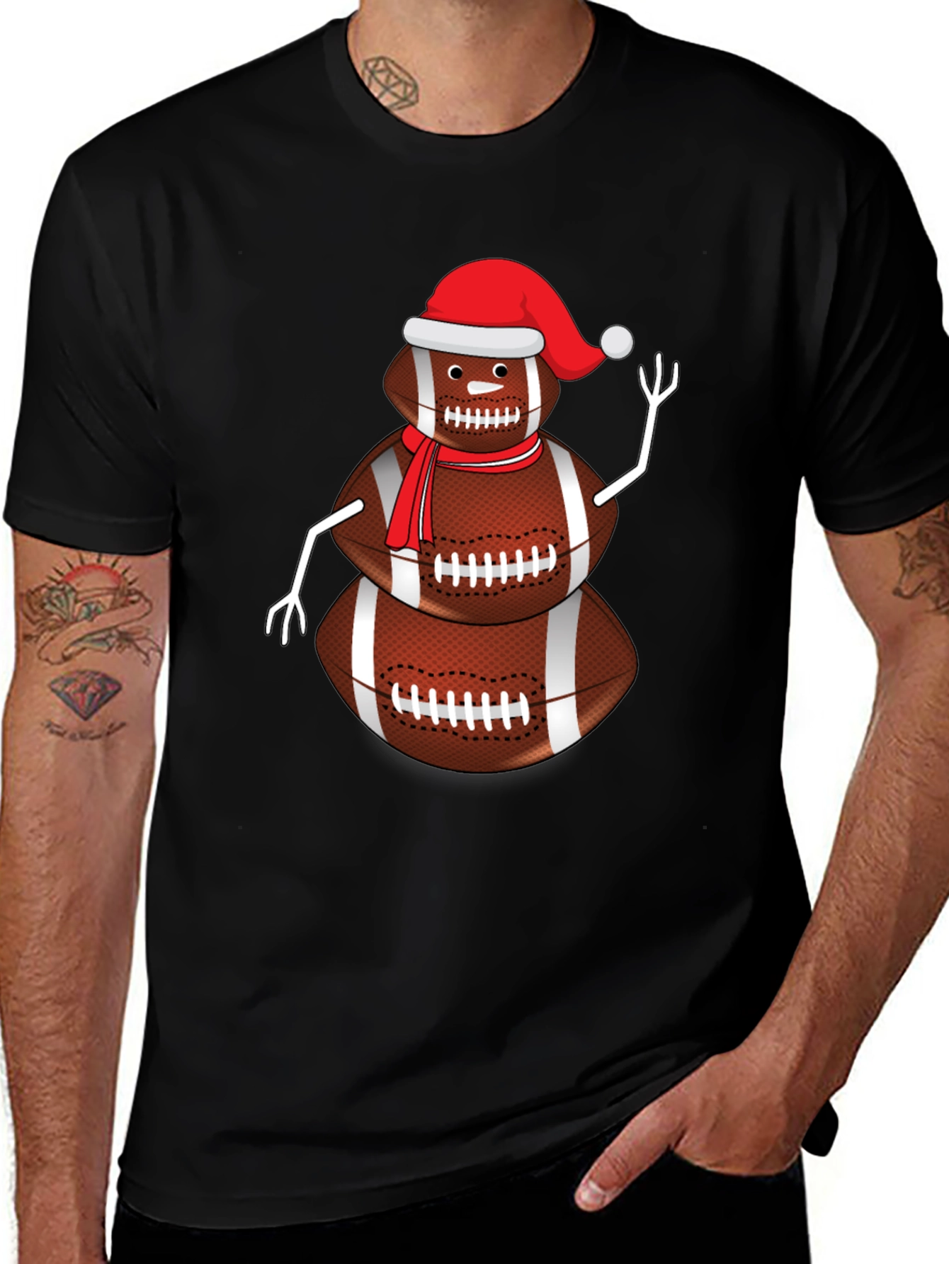 Football Snowman Graphic Tee