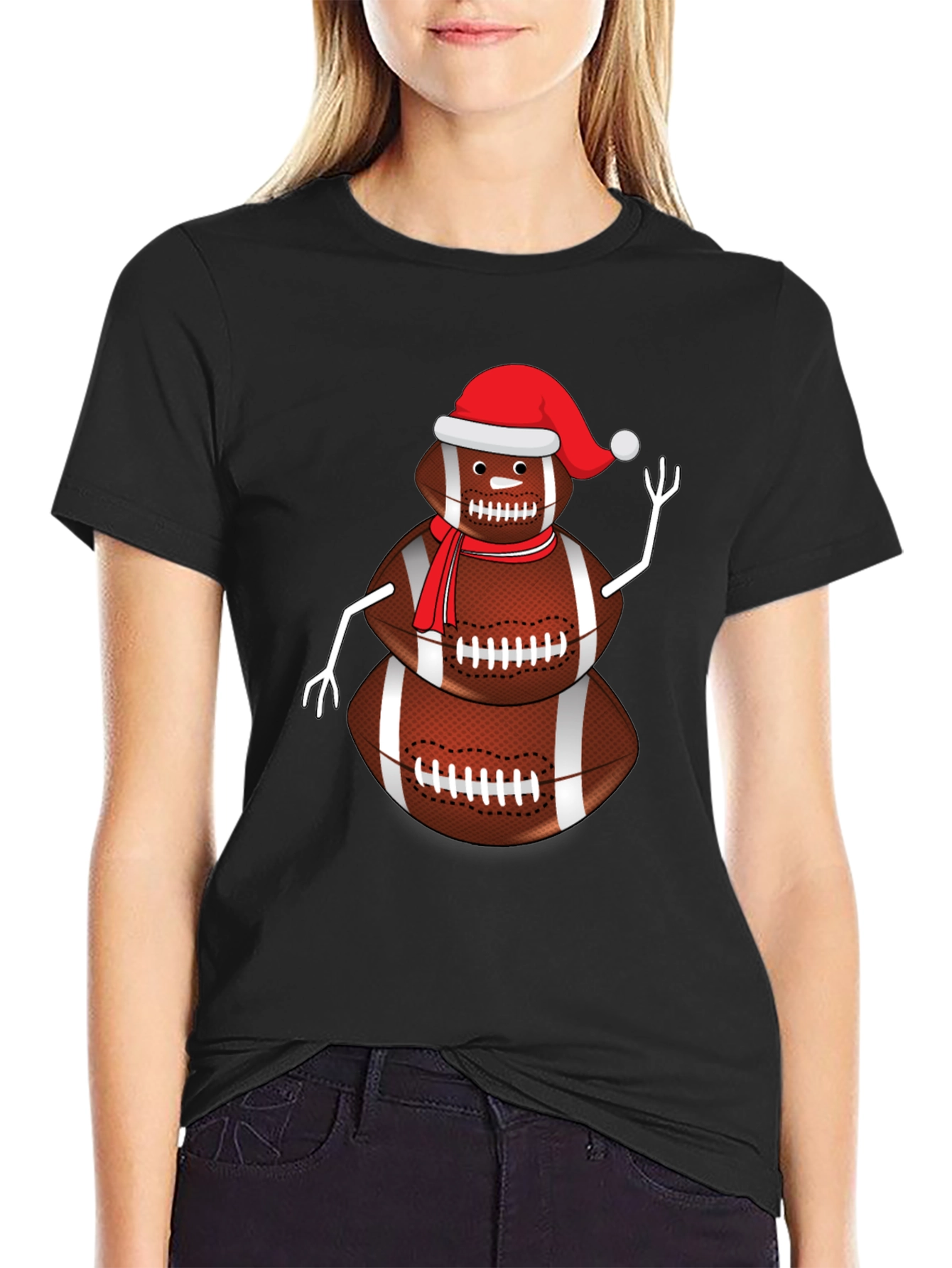 Football Snowman Graphic Tee