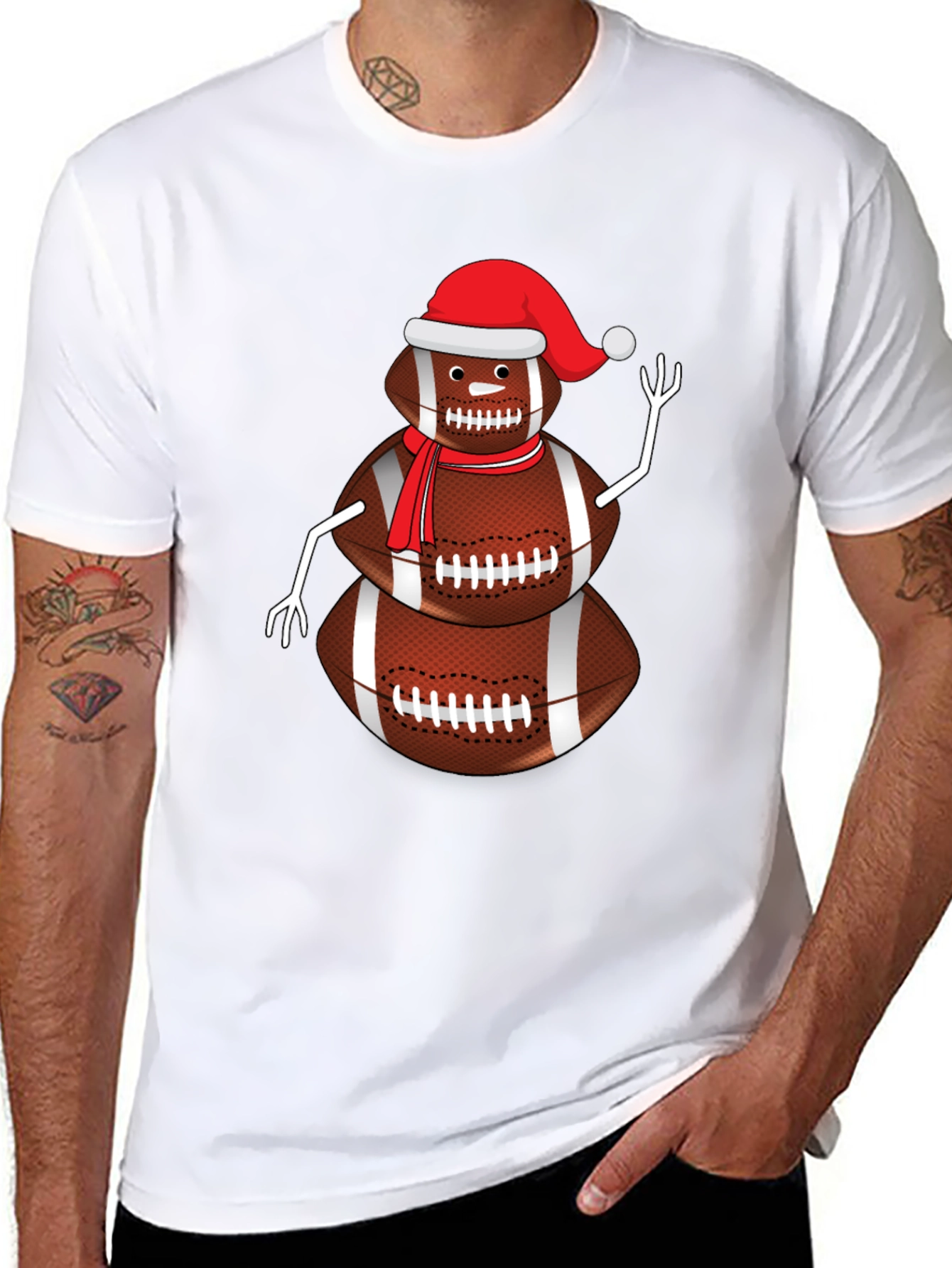 Football Snowman Graphic Tee