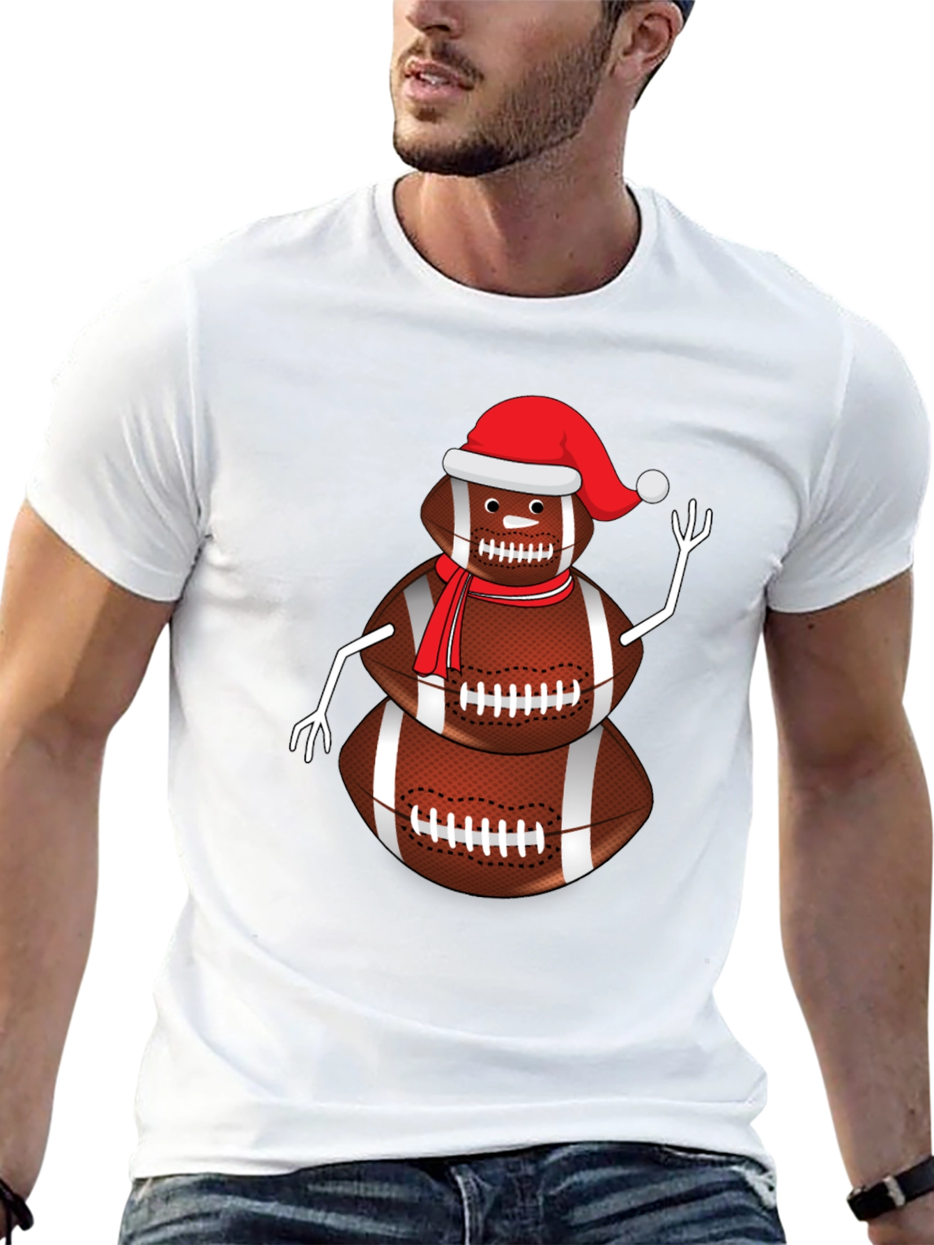 Football Snowman Graphic Tee
