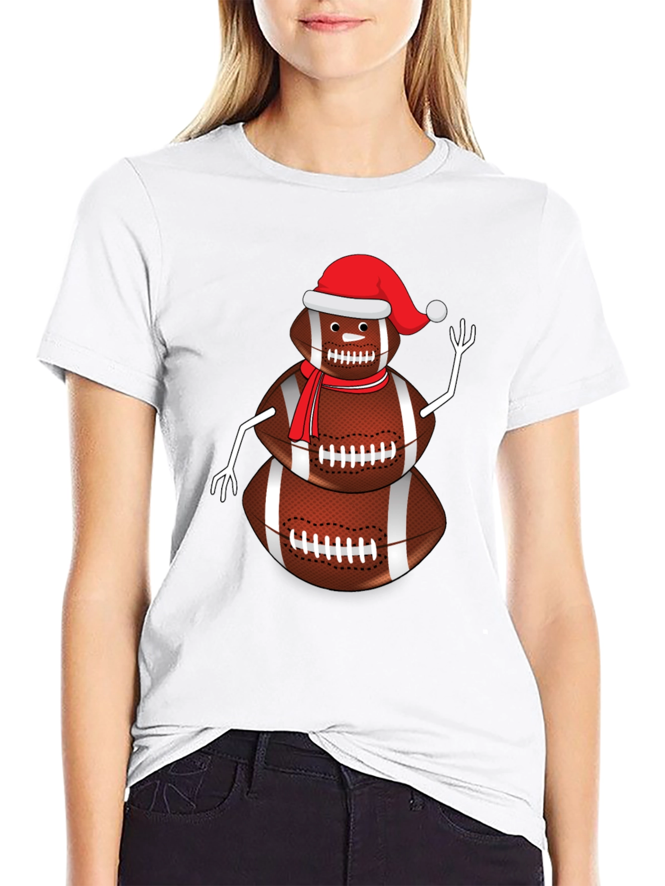 Football Snowman Graphic Tee