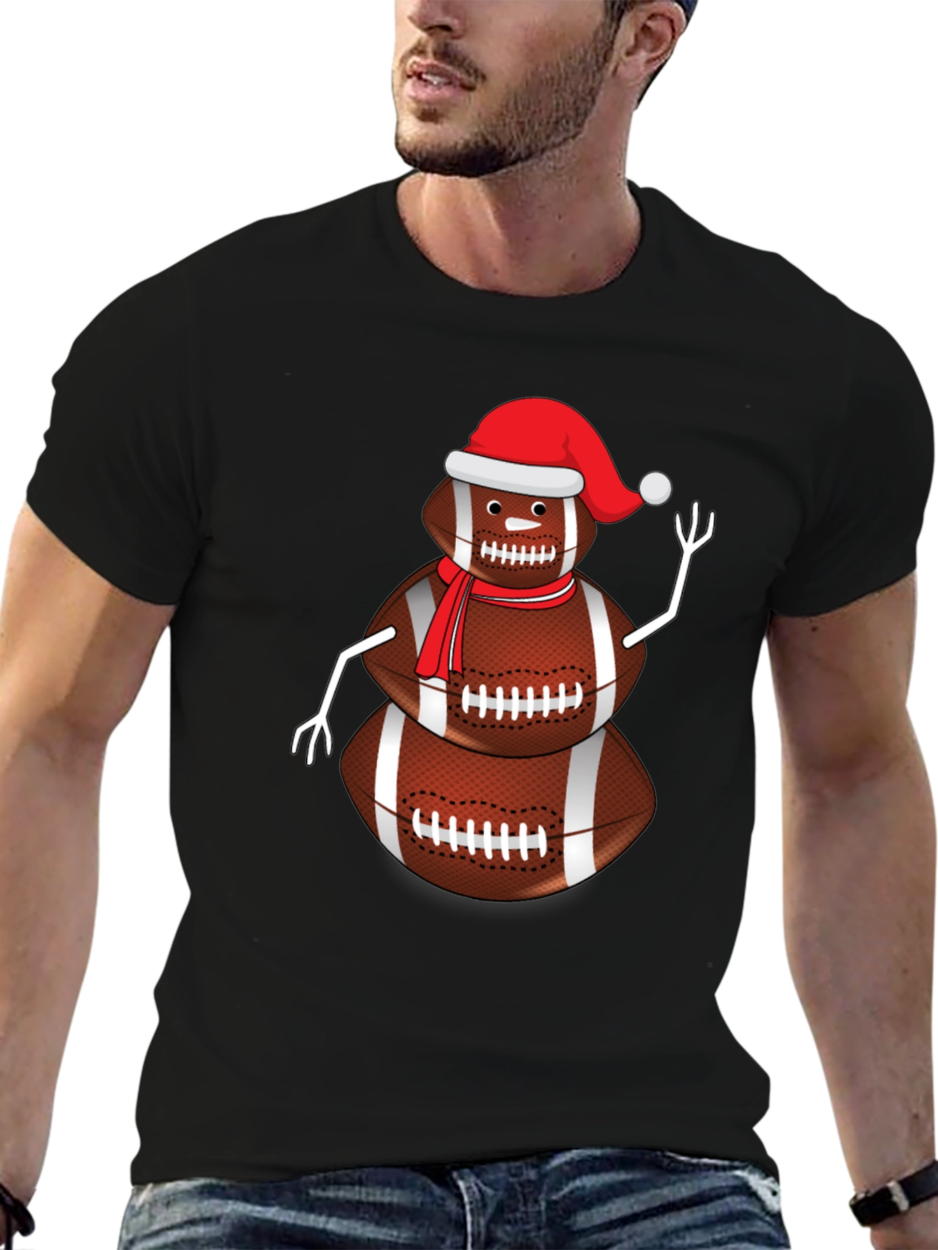 Football Snowman Graphic Tee