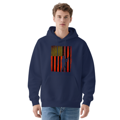 Cool Graphic Hoodie - Distressed-Style Modified Flag