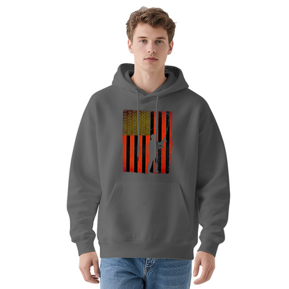 Cool Graphic Hoodie - Distressed-Style Modified Flag